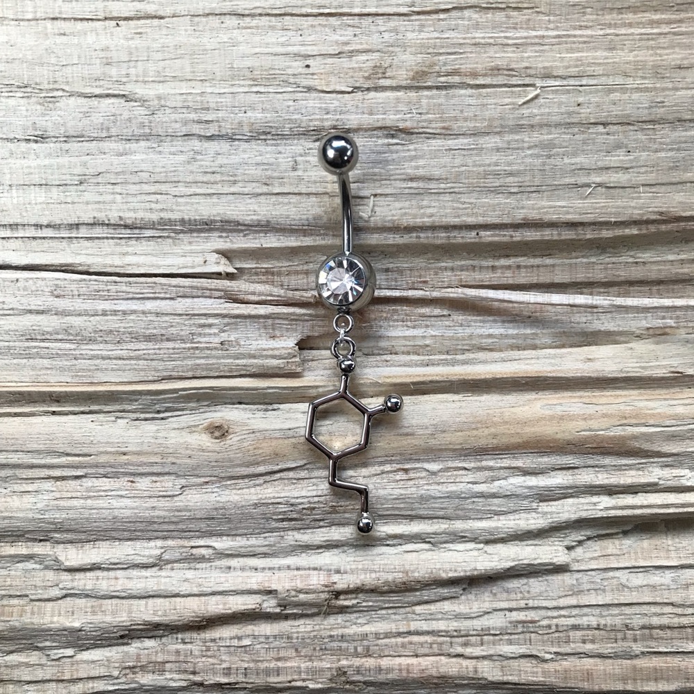 Dopamine Molecule Belly‎ Button Ring
